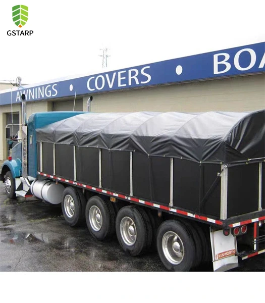 tarpaulin covered truck