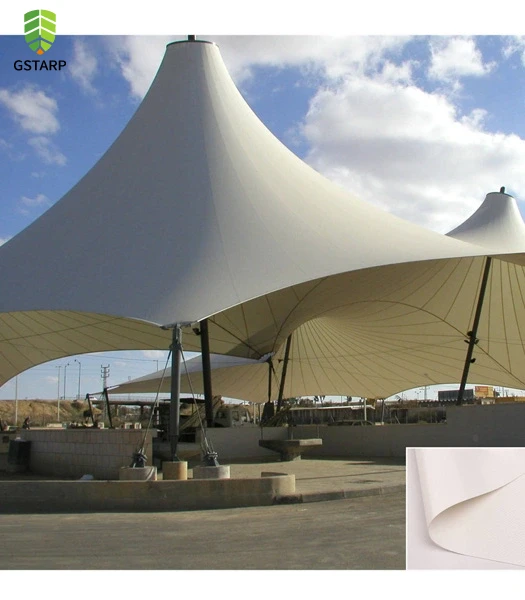 pvc membrane structure outdoor-solar-shade-fabric
